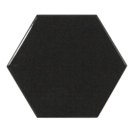 Carrelage hexagonal en grès cérame émaillé noir pur mat 11.4x13cm, natuc2DHEX charcoal