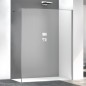 Paroi de douche fixe en verre transparent, montant aluminium satiné, hauteur 200cm largeur variable megxzen sao