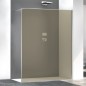 Paroi de douche fixe couleur bronze anti-calcaire, montant chromé brillant, hauteur 200cm largeur variable megxzen sao