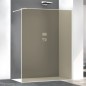 Paroi de douche fixe couleur bronze anti-calcaire, profilé blanc mat, hauteur 200cm largeur variable megxzen sao