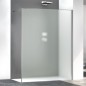 Paroi de douche fixe en verre translucide, montant aluminium brossé satiné, hauteur 200cm largeur variable megxzen sao