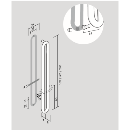 Sèche-serviette radiateur eau chaude design Antxtubone V vertical rose mat hauteur 150cm