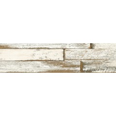 Carrelage vieux parquet bois peint en blanc, sol et mur, rectangulaire, 15x120cm rectifié, Santablend naturel