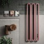 Sèche-serviette radiateur eau chaude design Antxtubone V vertical rose mat hauteur 150cm