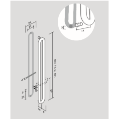 Sèche-serviette radiateur eau chaude design Antubone V vertical blanc mat 150cm