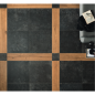 Carrelage decor dalle noire imitation pierre et bande imitation parquet mat rectifié edimbelgica oaks