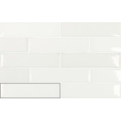 Carrelage bombé brillant blanc dénuancé contemporain mur 12.4x12.4cm  et 7.5x30cm apebulge blanc