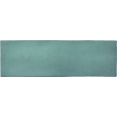 Carrelage effet zellige marocain bleu turquoise brillant nuancé fait main 10x10cm et 6.5x20cm apeseville turchese