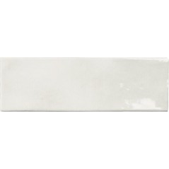 Carrelage effet zellige marocain blanc brillant nuancé fait main 10x10cm et 6.5x20cm apeseville snow