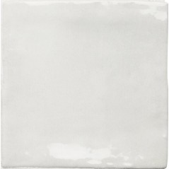 Carrelage effet zellige marocain blanc brillant nuancé fait main 10x10cm et 6.5x20cm apeseville snow