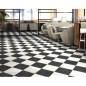 Carrelage damier losange imitation marbre noir et blanc mat 70x40cm diamond realcalatta marquina base