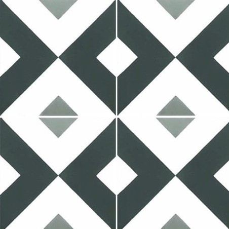 Carrelage ciment décor géométrique renev3 20x20cm vert et blanc