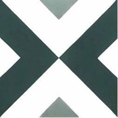 Carrelage ciment véritable décor géométrique renev3 20x20cm vert et blanc