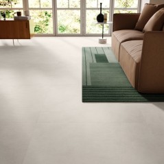 Carrelage blanc imitation béton sablé uni mat, 60x60, 90x90, 60x120, 120x120cm rectifié,  santasable light