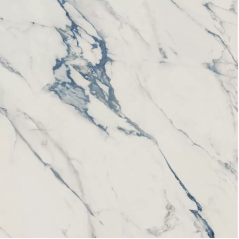 Carrelage imitation marbre blanc veiné de bleu antidérapant, XXL 100x100cm rectifié,  Porce1942 fir bleu, R11 A+B+C