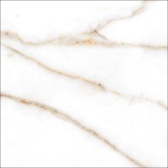 Carrelage imitation marbre émaillé blanc veiné de doré brillant 60.8x60.8cm, non rectifié géox dana gold