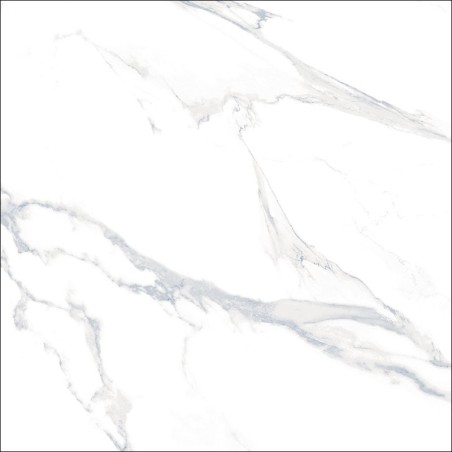 Carrelage imitation marbre émaillé blanc veiné de bleu brillant 60.8x60.8cm, non rectifié géox austral blue
