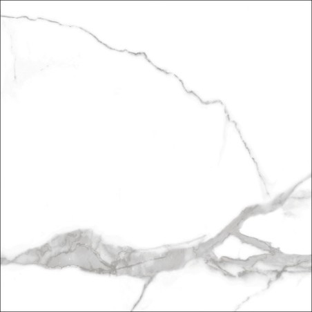 Carrelage imitation marbre émaillé blanc brillant 60.8x60.8cm, non rectifié géoxnum blanc