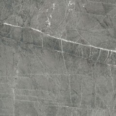 Carrelage imitation marbre émaillé gris foncé brillant 60.8x60.8cm, non rectifié géoxathens marengo
