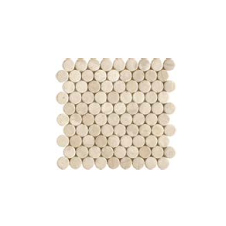 Mosaique de mini rond de pierre couleur noisette sur trame salle de bain cuisine 30x30cm mox circular capuccino