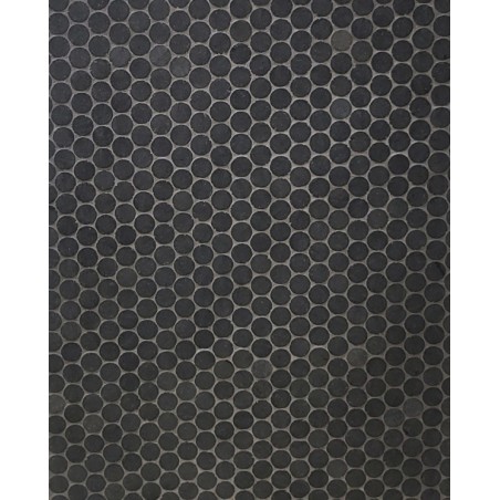 Mini rond de pierre couleur noir sur trame salle de bain cuisine 30x30cm mos circular negro