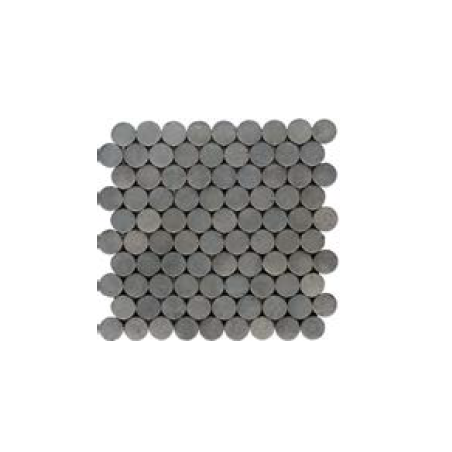 Mosaique de mini rond de pierre couleur noir sur trame salle de bain cuisine 30x30cm mox circular negro