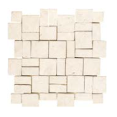 Mini rectangle et carré de pierre couleur blanc sur trame salle de bain cuisine 30x30cm mox square white