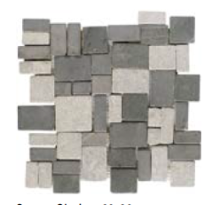Mini rectangle et carré de pierre couleur gris sur trame salle de bain cuisine 30x30cm mox square glacier