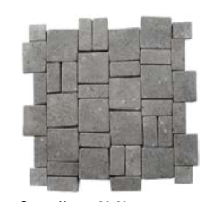 Mini rectangle et carré de pierre couleur noir sur trame salle de bain cuisine 30x30cm mox square negro