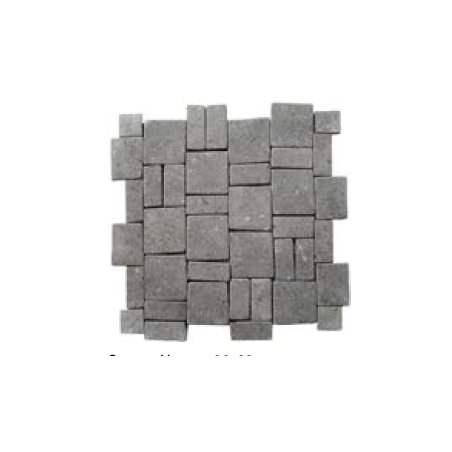 Mini rectangle et carré de pierre couleur noir sur trame salle de bain cuisine 30x30cm mox square negro
