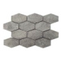 Mini hexagone de pierre couleur gris sur trame 25x37cm salle de bain cuisine mox meno