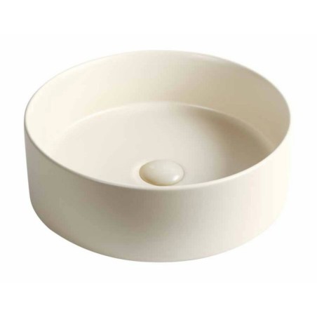 Vasque en céramique émaillée beige ronde diamètre 40cm hauteur 13cm moxnaya beige salle de bain