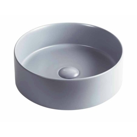 Vasque en céramique émaillée gris clair ronde diamètre 40cm hauteur 13cm moxnaya gris claro salle de bain