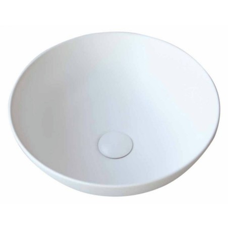 Vasque en céramique émaillée blanc ronde diamètre 38.5cm hauteur 15cm moxceram blanco salle de bain