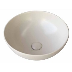 Vasque en céramique émaillée beige ronde diamètre 38.5cm hauteur 15cm moxceram beige salle de bain