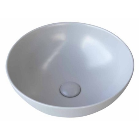Vasque en céramique émaillée gris clair ronde diamètre 38.5cm hauteur 15cm moxceram gris claro salle de bain