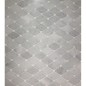 Mini hexagone de pierre gris cabochon blanc brillant sur trame 24.2x23.8cm salle de bain mox lys gris