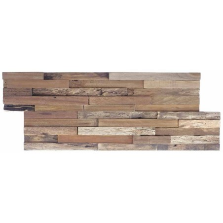 Parement en bois exotique mural petite largeurdécoratif  20x49.5x2cm rustic2 mox vendu au m2