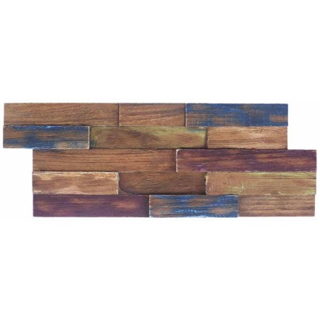 Parement en bois exotique mural peint de couleur, de largeur 4cm, 20x49.5cm ipanema1 mox