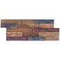 Parement en bois exotique mural peint de couleur, de largeur 4cm, 20x49.5cm ipanema1 mox