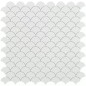 Emaux de verre écaille de poisson blanc mat 36x29mm sur trame 30x30cm, sol et mur vdxsoul 6106S