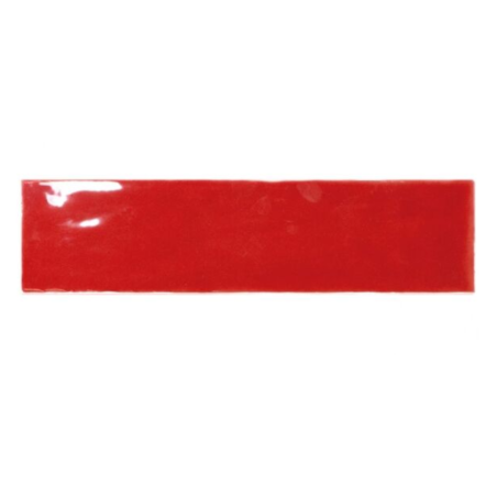 Carrelage pâte blanche émaillé rouge vif brillant eqxmasia 7.5x15cm et 7.5x30cm  pour le mur