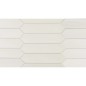 Carrelage navette hexagone bosselé en creux blanc mat nuancé 5x25x0.9cm, eqxlance white