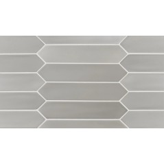 Carrelage navette hexagone bosselé en creux gris mat 5x25x0.9cm, eqxlance gray