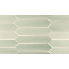 Carrelage navette hexagone bosselé en creux vert menthe mat 5x25x0.9cm, eqxlance mint