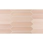 Carrelage navette hexagone bosselé en creux rose nuancé mat 5x25x0.9cm, eqxlance pink