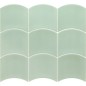 Carrelage vague vert menthe brillant 12x12x0.9cm, eqxwave mint