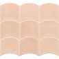 Carrelage vague rose corail brillant 12x12x0.9cm, eqxwave primerose pink