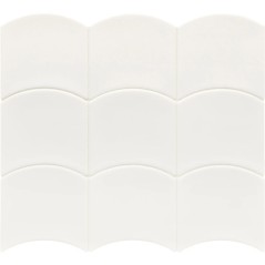 Carrelage vague blanc brillant 12x12x0.9cm, eqxwave white