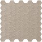 Mosaique hexagonale tomette sol et mur taupe mat 4.3x3.8cm sur trame 31.6x31.6cm terx hexamat dutchwhite